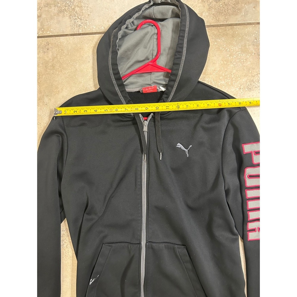 Puma Full‎ Zip Hoodie Jacket Mens Activewear Athletic Black Logo - Picture 8 of 8